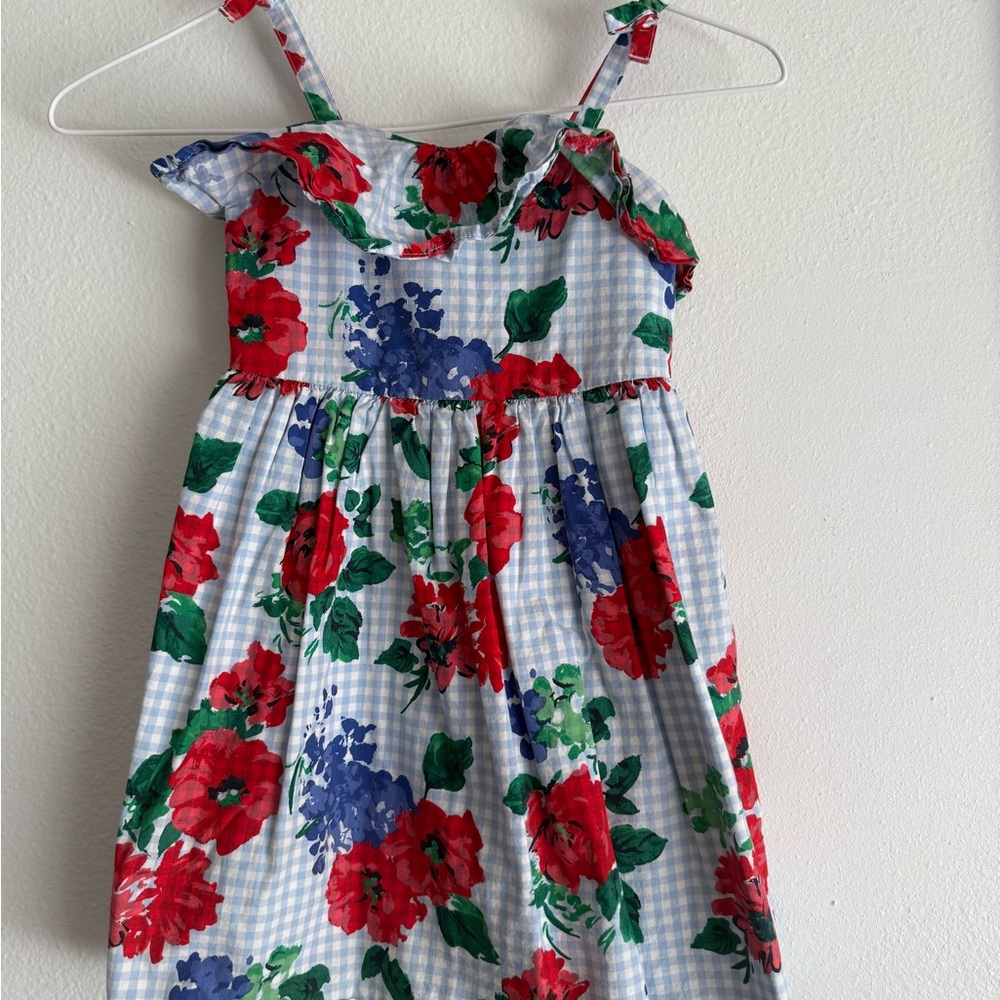 Janie and Jack Red and Blue Floral Dress
